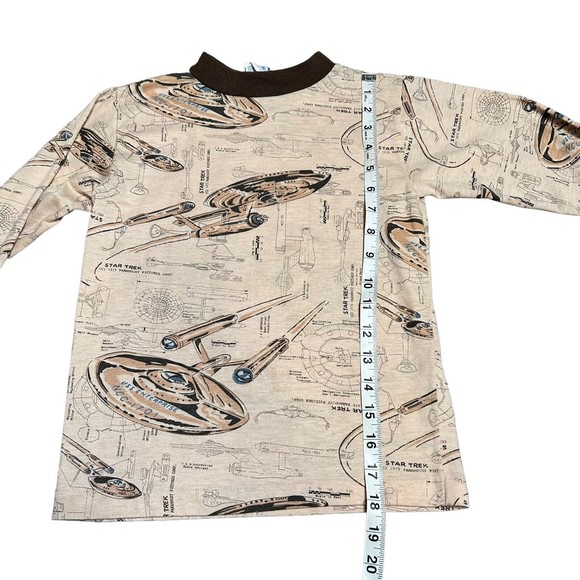 Star Trek Extremely Rare Vintage 1970's Brown Long Sleeve Shirt Toddler Size 10 - Picture 7 of 12